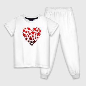 Детская пижама хлопок с принтом Звездное сердце в Белгороде, 100% хлопок |  брюки и футболка прямого кроя, без карманов, на брюках мягкая резинка на поясе и по низу штанин
 | Тематика изображения на принте: heart | love is | love you | stars | valentines day | бабушка | валентинка | влюбленные | девушке | жена | звезды | лучшая | любимая | люблю | любовь | мама | молодожены | подарок | романтика | свадебные | свадьба | сердечки