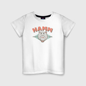 Детская футболка хлопок с принтом Hamm в Белгороде, 100% хлопок | круглый вырез горловины, полуприлегающий силуэт, длина до линии бедер | disney | hamm | pixar | toy story | vdkimel | дисней | история игрушек | пиксар
