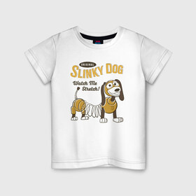 Детская футболка хлопок с принтом Slinky Dog в Белгороде, 100% хлопок | круглый вырез горловины, полуприлегающий силуэт, длина до линии бедер | disney | pixar | slinky dog | toy story | vdkimel | дисней | история игрушек | пиксар