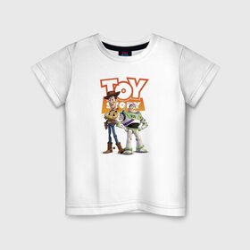 Детская футболка хлопок с принтом Toy Story в Белгороде, 100% хлопок | круглый вырез горловины, полуприлегающий силуэт, длина до линии бедер | Тематика изображения на принте: buzz lightyear | disney | pixar | toy story | vdkimel | woody | базз лайтер | вуди | дисней | история игрушек | пиксар