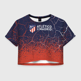 Женская футболка Crop-top 3D с принтом ATLETICO MADRID / Атлетико в Белгороде, 100% полиэстер | круглая горловина, длина футболки до линии талии, рукава с отворотами | atletico | club | footbal | logo | madrid | атлетико | знак | клуб | логотип | логотипы | мадрид | символ | символы | форма | футбол | футбольная | футбольный