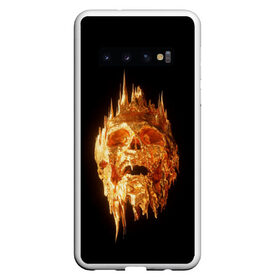 Чехол для Samsung Galaxy S10 с принтом Golden Skull в Белгороде, Силикон | Область печати: задняя сторона чехла, без боковых панелей | cool | cyborg | decoration | fashion | fear | ghost | haloween | head | horror | robot | skeleton | skull | technology | голова | киборг | круто | мода | призрак | робот | скелет | технологии | ужас | украшение | хеллоуин | череп