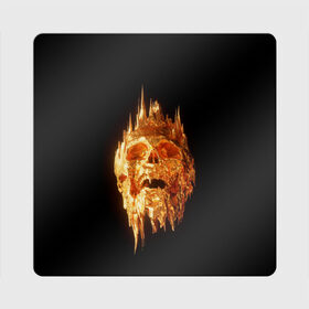 Магнит виниловый Квадрат с принтом Golden Skull в Белгороде, полимерный материал с магнитным слоем | размер 9*9 см, закругленные углы | cool | cyborg | decoration | fashion | fear | ghost | haloween | head | horror | robot | skeleton | skull | technology | голова | киборг | круто | мода | призрак | робот | скелет | технологии | ужас | украшение | хеллоуин | череп