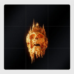 Магнитный плакат 3Х3 с принтом Golden Skull в Белгороде, Полимерный материал с магнитным слоем | 9 деталей размером 9*9 см | cool | cyborg | decoration | fashion | fear | ghost | haloween | head | horror | robot | skeleton | skull | technology | голова | киборг | круто | мода | призрак | робот | скелет | технологии | ужас | украшение | хеллоуин | череп