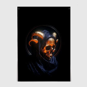 Постер с принтом Golden skull | 1.1 в Белгороде, 100% бумага
 | бумага, плотность 150 мг. Матовая, но за счет высокого коэффициента гладкости имеет небольшой блеск и дает на свету блики, но в отличии от глянцевой бумаги не покрыта лаком | cool | cyborg | decoration | fashion | fear | ghost | halloween | head | horror | robot | skeleton | skull | technology | голова | киборг | круто | мода | призрак | робот | скелет | технологии | ужас | украшение | хеллоуин | череп