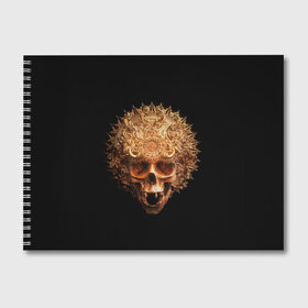 Альбом для рисования с принтом Golden skull 1 2 в Белгороде, 100% бумага
 | матовая бумага, плотность 200 мг. | Тематика изображения на принте: 