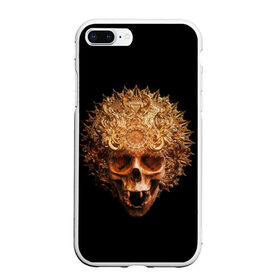 Чехол для iPhone 7Plus/8 Plus матовый с принтом Golden skull | 1.2 в Белгороде, Силикон | Область печати: задняя сторона чехла, без боковых панелей | 
