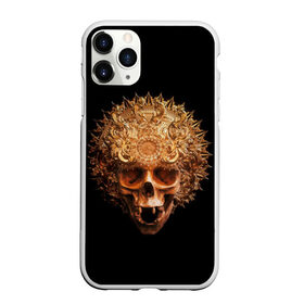 Чехол для iPhone 11 Pro Max матовый с принтом Golden skull | 1.2 в Белгороде, Силикон |  | 