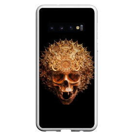 Чехол для Samsung Galaxy S10 с принтом Golden skull | 1.2 в Белгороде, Силикон | Область печати: задняя сторона чехла, без боковых панелей | 