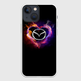 Чехол для iPhone 13 mini с принтом Mazda в Белгороде,  |  | love mazda | mazda | mazda в сердце | mazda лого | mazda марка | mazda эмблема | горящее сердце | значок mazda | лого авто | лого автомобиля | логотип mazda | логотип мазда | люблю мазду | мазда | мазда значок | мазда лого