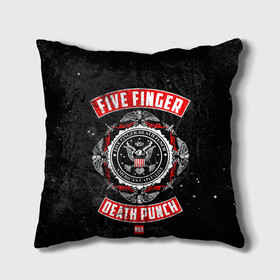 Подушка 3D с принтом Five Finger Death Punch в Белгороде, наволочка – 100% полиэстер, наполнитель – холлофайбер (легкий наполнитель, не вызывает аллергию). | состоит из подушки и наволочки. Наволочка на молнии, легко снимается для стирки | Тематика изображения на принте: 5fdp | ffdp | five finger death punch | metal | группы | метал | музыка | рок