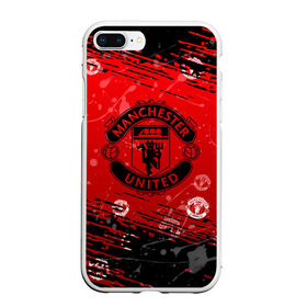 Чехол для iPhone 7Plus/8 Plus матовый с принтом MANCHESTER UNITED. в Белгороде, Силикон | Область печати: задняя сторона чехла, без боковых панелей | 