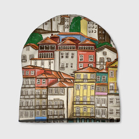 Шапка 3D с принтом Порту, Португалия, домики в Белгороде, 100% полиэстер | универсальный размер, печать по всей поверхности изделия | city | old town | porto | portugal | город | город на холме | городской пейзаж | домики | оранжевые крыши | отпуск | порту | португалия | путешествие | старый город