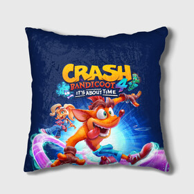 Подушка 3D с принтом Crash Bandicoot в Белгороде, наволочка – 100% полиэстер, наполнитель – холлофайбер (легкий наполнитель, не вызывает аллергию). | состоит из подушки и наволочки. Наволочка на молнии, легко снимается для стирки | Тематика изображения на принте: aku aku | crash bandicoot | бандикут | игры | крэш бандикут