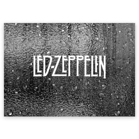 Поздравительная открытка с принтом Led Zeppelin. в Белгороде, 100% бумага | плотность бумаги 280 г/м2, матовая, на обратной стороне линовка и место для марки
 | Тематика изображения на принте: 
