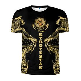 Мужская футболка 3D спортивная с принтом Киргизия в Белгороде, 100% полиэстер с улучшенными характеристиками | приталенный силуэт, круглая горловина, широкие плечи, сужается к линии бедра | Тематика изображения на принте: eagle | islam | kyrgyzstan | lion | republic | sun | ислам | киргизия | кыргызстан | лев | орел | республика | солнце