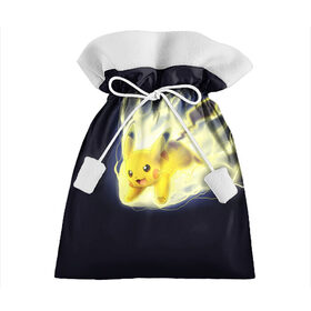 Подарочный 3D мешок с принтом Pikachu Pika Pika в Белгороде, 100% полиэстер | Размер: 29*39 см | pika | pikachu | аниме | детская | детям | игры | молния | мышка | мышь | пика | пикачу | покемон | покемоны