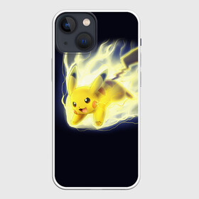 Чехол для iPhone 13 mini с принтом Pikachu Pika Pika в Белгороде,  |  | pika | pikachu | аниме | детская | детям | игры | молния | мышка | мышь | пика | пикачу | покемон | покемоны