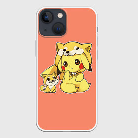 Чехол для iPhone 13 mini с принтом Pikachu Pika Pika в Белгороде,  |  | pika | pikachu | аниме | детская | детям | игры | молния | мышка | мышь | пика | пикачу | покемон | покемоны