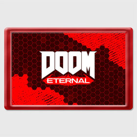 Магнит 45*70 с принтом DOOM ETERNAL / ДУМ ЭТЕРНАЛ в Белгороде, Пластик | Размер: 78*52 мм; Размер печати: 70*45 | bfg | brutal | doom | eternal | ethernal | game | games | logo | дум | игра | игры | лого | логотип | логотипы | символ | символы | этернал