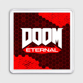 Магнит 55*55 с принтом DOOM ETERNAL / ДУМ ЭТЕРНАЛ в Белгороде, Пластик | Размер: 65*65 мм; Размер печати: 55*55 мм | bfg | brutal | doom | eternal | ethernal | game | games | logo | дум | игра | игры | лого | логотип | логотипы | символ | символы | этернал