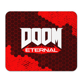 Коврик для мышки прямоугольный с принтом DOOM ETERNAL / ДУМ ЭТЕРНАЛ в Белгороде, натуральный каучук | размер 230 х 185 мм; запечатка лицевой стороны | bfg | brutal | doom | eternal | ethernal | game | games | logo | дум | игра | игры | лого | логотип | логотипы | символ | символы | этернал