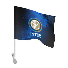 Флаг для автомобиля с принтом INTER / Интер в Белгороде, 100% полиэстер | Размер: 30*21 см | club | footbal | inter | internazionale | logo | milan | знак | интер | интернационале | клуб | логотип | логотипы | милан | символ | символы | форма | футбол | футбольная | футбольный