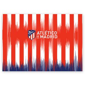 Поздравительная открытка с принтом ATLETICO MADRID. в Белгороде, 100% бумага | плотность бумаги 280 г/м2, матовая, на обратной стороне линовка и место для марки
 | Тематика изображения на принте: atletico madrid | fc | football | football club | sport | атлетико мадрид | испанский футбольный клуб | мадрид | спорт | уефа | униформа | фирменные цвета | фк | футбол | футбольный клуб