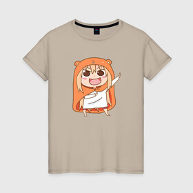 Женская футболка хлопок с принтом Himouto! Umaru-chan в Белгороде, 100% хлопок | прямой крой, круглый вырез горловины, длина до линии бедер, слегка спущенное плечо | anime himouto | anime umaru | himoto | himouto | himouto umaru | himouto umaru chan | umaru | umaru chan | аниме | аниме умару | аниме химото | двуличная сестренка умару | умару | химото | химото умару тян