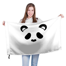 Флаг 3D с принтом Panda в Белгороде, 100% полиэстер | плотность ткани — 95 г/м2, размер — 67 х 109 см. Принт наносится с одной стороны | panda | животные | медведь | мишка | панда