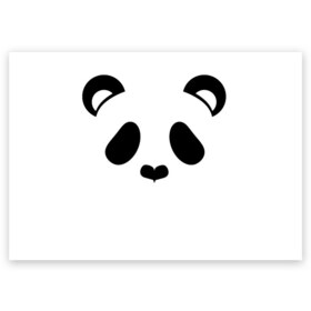 Поздравительная открытка с принтом Panda в Белгороде, 100% бумага | плотность бумаги 280 г/м2, матовая, на обратной стороне линовка и место для марки
 | panda | животные | медведь | мишка | панда