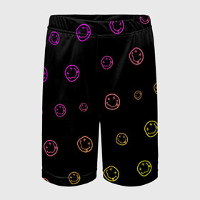 Детские спортивные шорты 3D с принтом NIRVANA НИРВАНА в Белгороде,  100% полиэстер
 | пояс оформлен широкой мягкой резинкой, ткань тянется
 | band | cobain | face | kurt | logo | music | nirvana | rock | rocknroll | группа | кобейн | курт | лого | логотип | музыка | музыкальная | нирвана | рожица | рок | рокнролл | символ