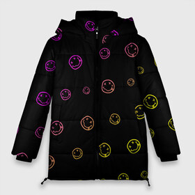 Женская зимняя куртка 3D с принтом NIRVANA НИРВАНА в Белгороде, верх — 100% полиэстер; подкладка — 100% полиэстер; утеплитель — 100% полиэстер | длина ниже бедра, силуэт Оверсайз. Есть воротник-стойка, отстегивающийся капюшон и ветрозащитная планка. 

Боковые карманы с листочкой на кнопках и внутренний карман на молнии | band | cobain | face | kurt | logo | music | nirvana | rock | rocknroll | группа | кобейн | курт | лого | логотип | музыка | музыкальная | нирвана | рожица | рок | рокнролл | символ