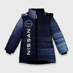 Зимняя куртка для девочек 3D с принтом NISSAN Ниссан в Белгороде, ткань верха — 100% полиэстер; подклад — 100% полиэстер, утеплитель — 100% полиэстер. | длина ниже бедра, удлиненная спинка, воротник стойка и отстегивающийся капюшон. Есть боковые карманы с листочкой на кнопках, утяжки по низу изделия и внутренний карман на молнии. 

Предусмотрены светоотражающий принт на спинке, радужный светоотражающий элемент на пуллере молнии и на резинке для утяжки. | 