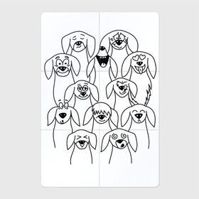 Магнитный плакат 2Х3 с принтом Дудл таксы в Белгороде, Полимерный материал с магнитным слоем | 6 деталей размером 9*9 см | Тематика изображения на принте: doodle | гипноглаза | дудл | сердце | смех | собака | собаки | такса | таксы | улыбка