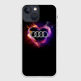 Чехол для iPhone 13 mini с принтом Audi в Белгороде,  |  | audi | audi в сердце | audi лого | audi марка | audi эмблема | love audi | ауди | ауди значок | ауди лого | ауди чб значок | ауди эмблема | горящее сердце | значок audi | лого автомобиля | логотип audi | логотип ауди