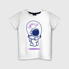 Детская футболка хлопок с принтом SpaceX в Белгороде, 100% хлопок | круглый вырез горловины, полуприлегающий силуэт, длина до линии бедер | astronaut | space | spacesuit | космонавт | космос | скафандр