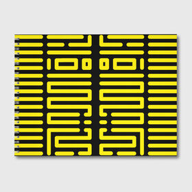 Альбом для рисования с принтом полосы, линии, узор, в Белгороде, 100% бумага
 | матовая бумага, плотность 200 мг. | жёлтый | киберпанк | линии | орнамент | полосы | узор | футуризм