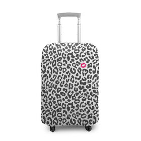 Чехол для чемодана 3D с принтом Kiss в Белгороде, 86% полиэфир, 14% спандекс | двустороннее нанесение принта, прорези для ручек и колес | art | background | kiss | leopard | lips | spots | texture | арт | губы | леопард | поцелуй | пятна | текстура | фон