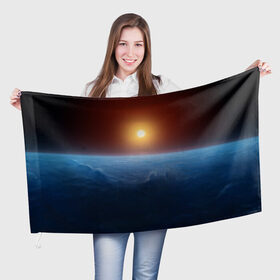 Флаг 3D с принтом Звезда по имени солнце в Белгороде, 100% полиэстер | плотность ткани — 95 г/м2, размер — 67 х 109 см. Принт наносится с одной стороны | астрономия | вселенная | звезда | космос | солнце