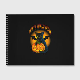 Альбом для рисования с принтом Хэллоуин в Белгороде, 100% бумага
 | матовая бумага, плотность 200 мг. | Тематика изображения на принте: halloween | happy | happy halloween | вампир | зубы | луна | полнолуние | праздник | праздник хэллоуин | тыква | хэллоуин