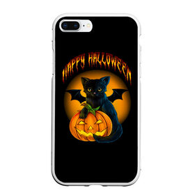 Чехол для iPhone 7Plus/8 Plus матовый с принтом Хэллоуин в Белгороде, Силикон | Область печати: задняя сторона чехла, без боковых панелей | halloween | happy | happy halloween | вампир | зубы | луна | полнолуние | праздник | праздник хэллоуин | тыква | хэллоуин