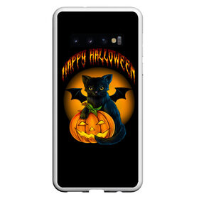 Чехол для Samsung Galaxy S10 с принтом Хэллоуин в Белгороде, Силикон | Область печати: задняя сторона чехла, без боковых панелей | Тематика изображения на принте: halloween | happy | happy halloween | вампир | зубы | луна | полнолуние | праздник | праздник хэллоуин | тыква | хэллоуин