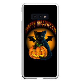 Чехол для Samsung S10E с принтом Хэллоуин в Белгороде, Силикон | Область печати: задняя сторона чехла, без боковых панелей | Тематика изображения на принте: halloween | happy | happy halloween | вампир | зубы | луна | полнолуние | праздник | праздник хэллоуин | тыква | хэллоуин