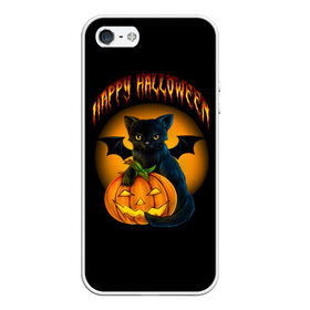 Чехол для iPhone 5/5S матовый с принтом Хэллоуин в Белгороде, Силикон | Область печати: задняя сторона чехла, без боковых панелей | Тематика изображения на принте: halloween | happy | happy halloween | вампир | зубы | луна | полнолуние | праздник | праздник хэллоуин | тыква | хэллоуин