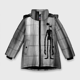 Зимняя куртка для девочек 3D с принтом Сиреноголовый в Белгороде, ткань верха — 100% полиэстер; подклад — 100% полиэстер, утеплитель — 100% полиэстер. | длина ниже бедра, удлиненная спинка, воротник стойка и отстегивающийся капюшон. Есть боковые карманы с листочкой на кнопках, утяжки по низу изделия и внутренний карман на молнии. 

Предусмотрены светоотражающий принт на спинке, радужный светоотражающий элемент на пуллере молнии и на резинке для утяжки. | Тематика изображения на принте: horror | siren head | zombie | великан | гигант | гуманоид | демон | зверь | зомби | инопланетянин | кости | мистика | монстр | нло | пришелец | сирена | сиреноголовый | скелет | страшный | существа | титан | триллер