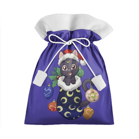 Подарочный 3D мешок с принтом Luna Happy New Year в Белгороде, 100% полиэстер | Размер: 29*39 см | 2021 | cat | catmas | christmas | happy new year | merry christmas | new year | аниме | кот | котейка | котики | луна | манга | новый год | праздник | рождество | сейлормун