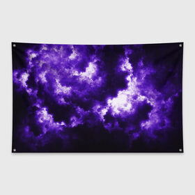 Флаг-баннер с принтом Purple Clouds в Белгороде, 100% полиэстер | размер 67 х 109 см, плотность ткани — 95 г/м2; по краям флага есть четыре люверса для крепления | abstraction | clouds | glow | light | purple | purple clouds | texture | абстракция | облака | свет | свечение | текстура | фиолетовые тучи | фиолетовый