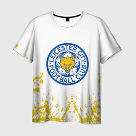 Мужская футболка 3D с принтом Leicester City в Белгороде, 100% полиэфир | прямой крой, круглый вырез горловины, длина до линии бедер | 