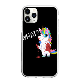 Чехол для iPhone 11 Pro матовый с принтом What Unicorn в Белгороде, Силикон |  | cat | halloween | rainbow | unicorn | what | единорог | единорожек | кот | нож | пушистый | радуга | радужный | хэллоуин | что